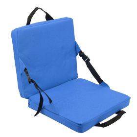 Outdoor Foldable Chair with Backrest Soft Sponge Cushion Back Chair for Stadium and Beach Blue