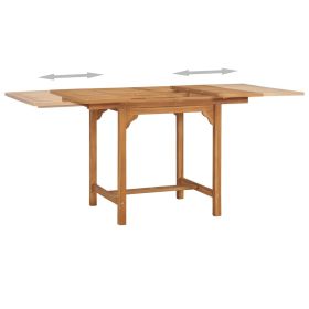 vidaXL Extending Patio Table (43.3"-63")x31.5"x29.5" Solid Teak Wood