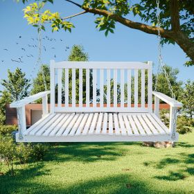 Front Porch Swing with Armrests, Wood Bench Swing with Hanging Chains,for Outdoor Patio ,Garden Yard, porch, backyard, or sunroom,Easy to Assemble