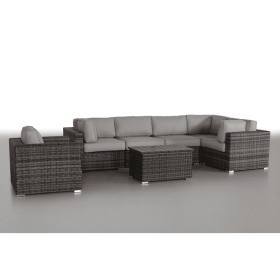 Pre-Assembled 7-Piece Rattan Sectional: Easy Outdoor Living