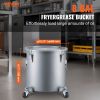 VEVOR Fryer Grease Bucket, 8 Gal Oil Disposal Caddy with Caster Base, Carbon Steel with Rust-Proof Coating, Oil Transport Container with Lid