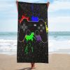 1pc Oversized Sandproof Beach Towel; Game Joystick Pattern; Fast Dry Beach Accessories; For Travel Swim Pool Party Yoga Camping 59"x29"; Bathroom Acce