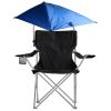 Foldable Beach Chair with Detachable Umbrella Armrest Adjustable Canopy Stool with Cup Holder Carry Bag for Camping Poolside Travel Picnic Lawn Chair