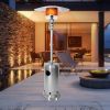 36,000 BTU Outdoor Propane Patio Heater with Stainless Steel Burner and Wheels for Home and Commercial, Black/Silver